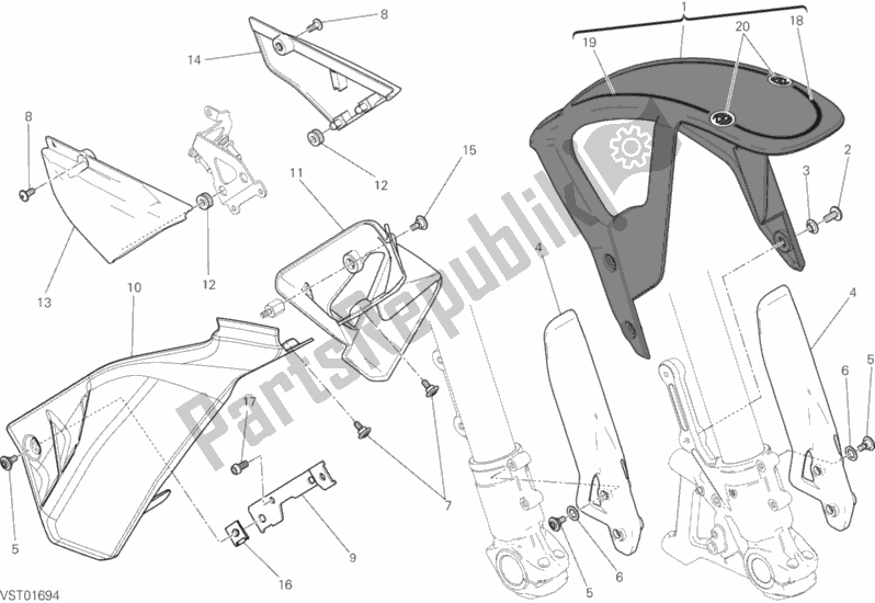 Tutte le parti per il Mezza Carenatura del Ducati Scrambler Mach 2. 0 Thailand USA 803 2018